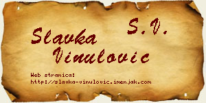 Slavka Vinulović vizit kartica